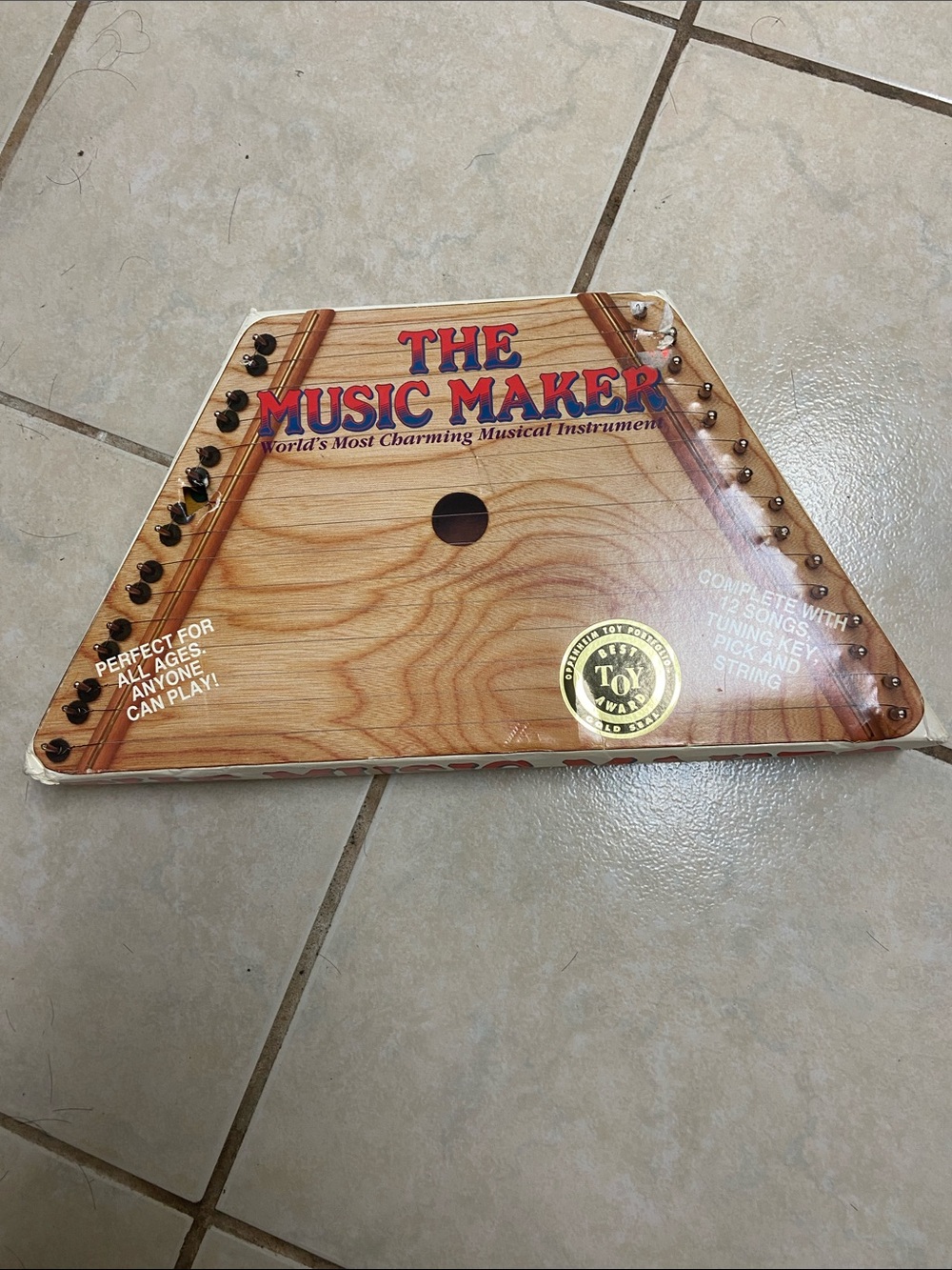 Vintage The Music Maker Wooden Zither - Natural Wood Finish
